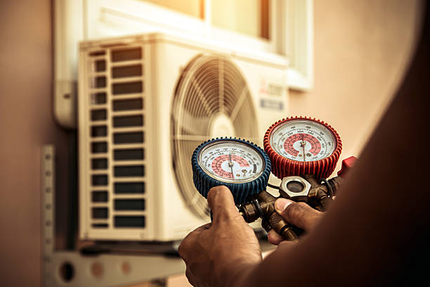 Professional Heat Pump Repair technician working in Burlington, NJ